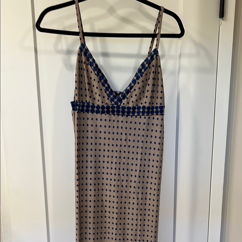 Diesel Tan and Blue Polka Dot slip dress